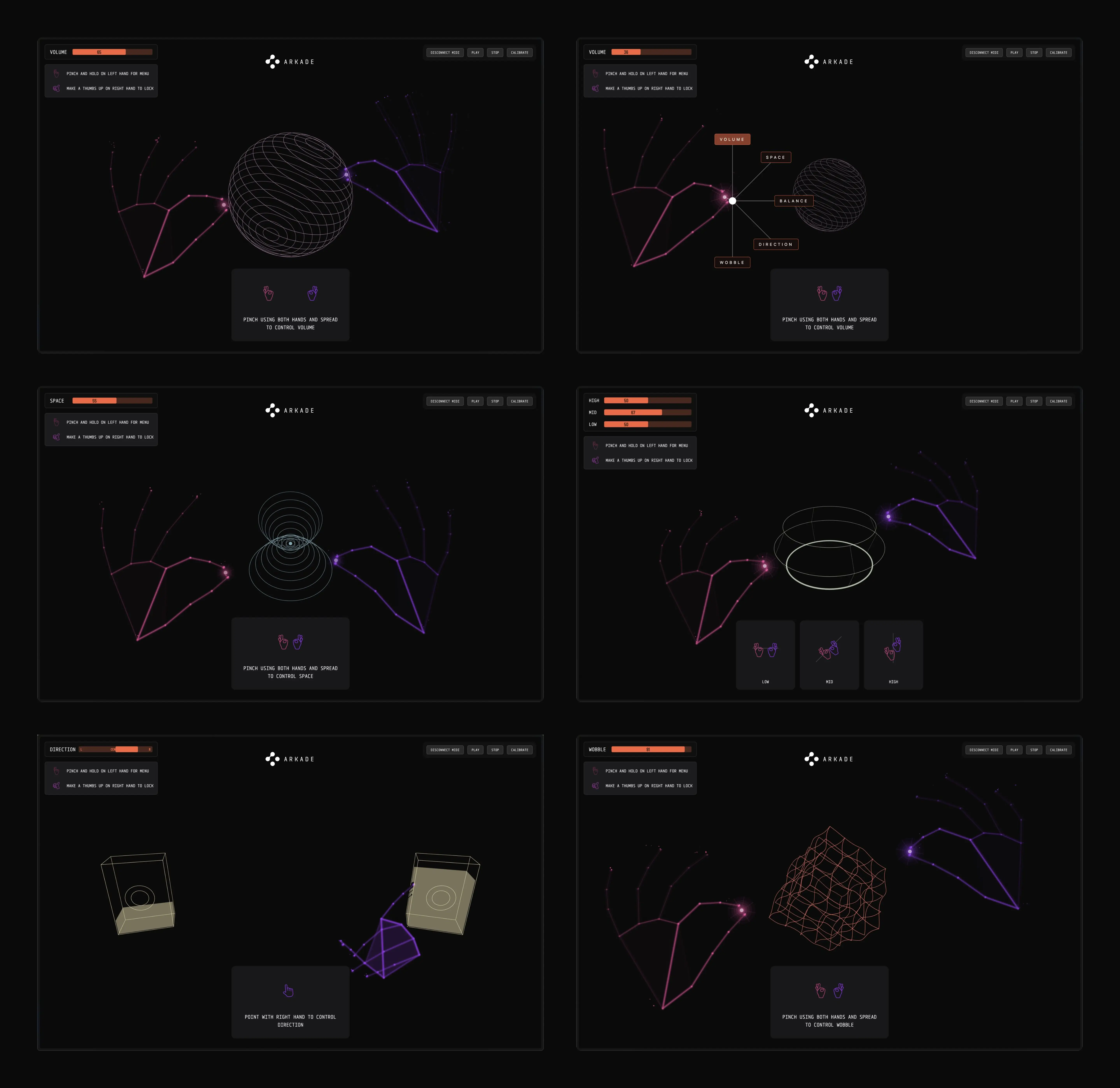 Screenshots of the final prototype