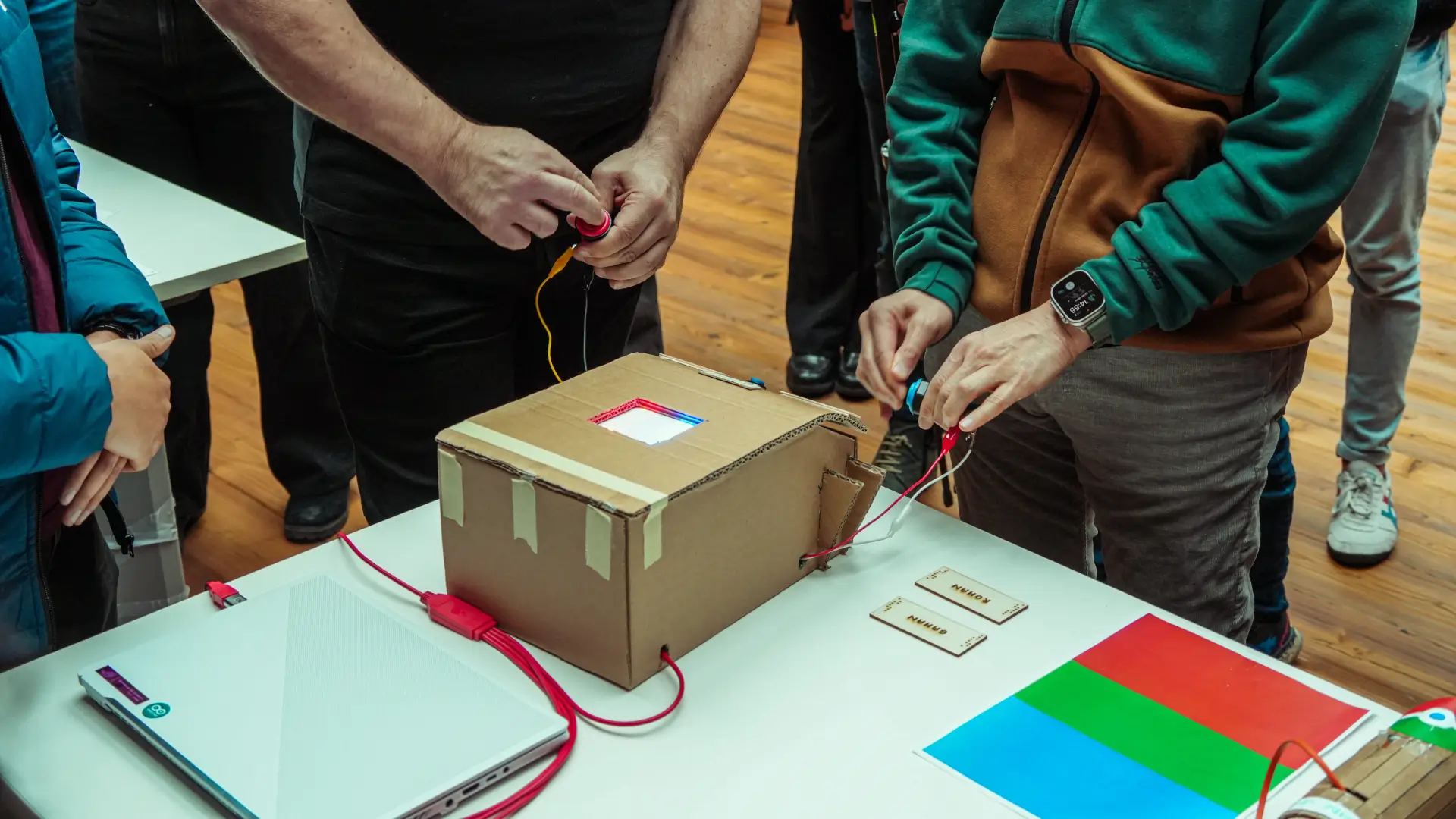 Massimo and Rimpei playing the game