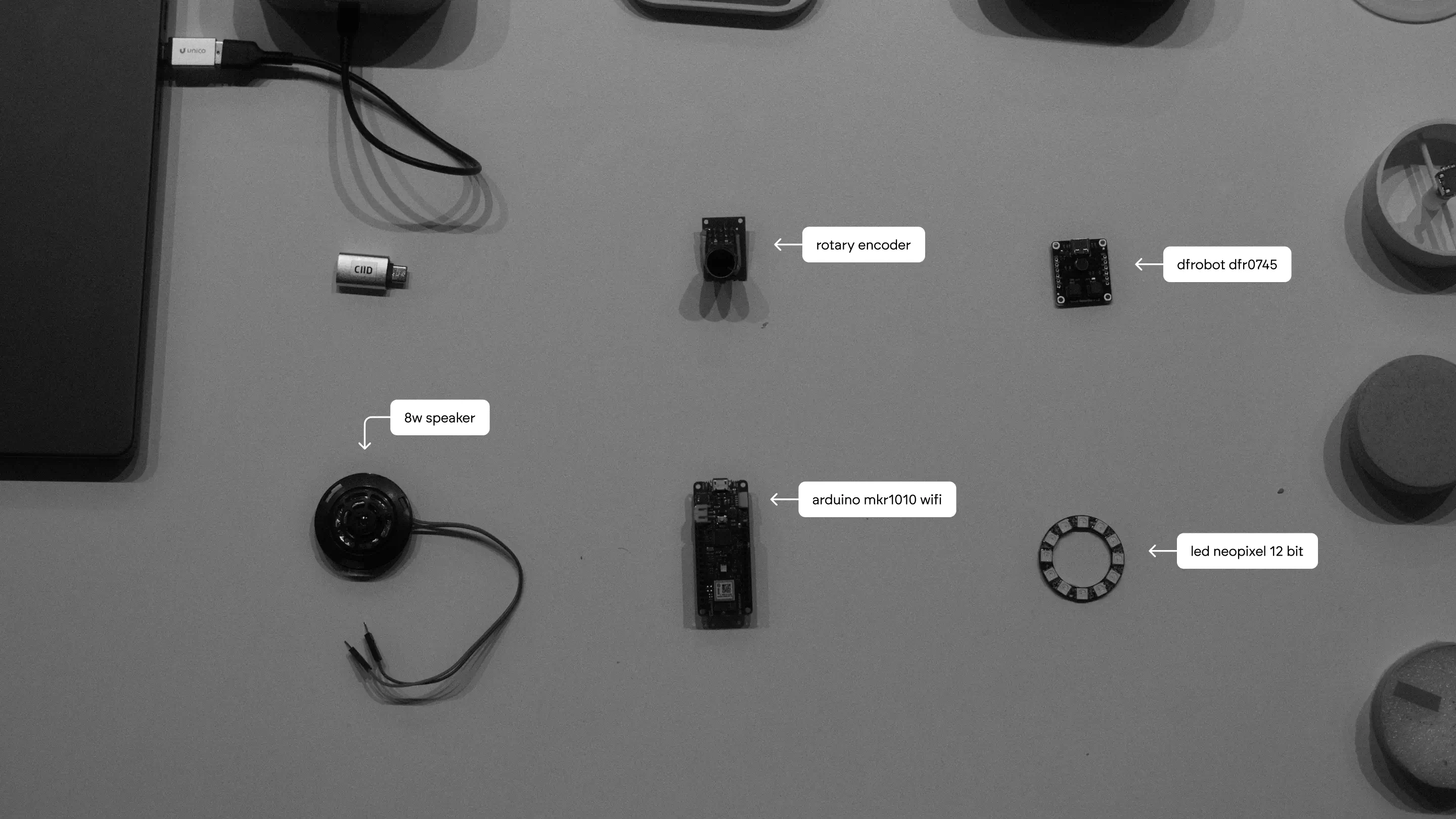 image of all the parts used in lumonote
