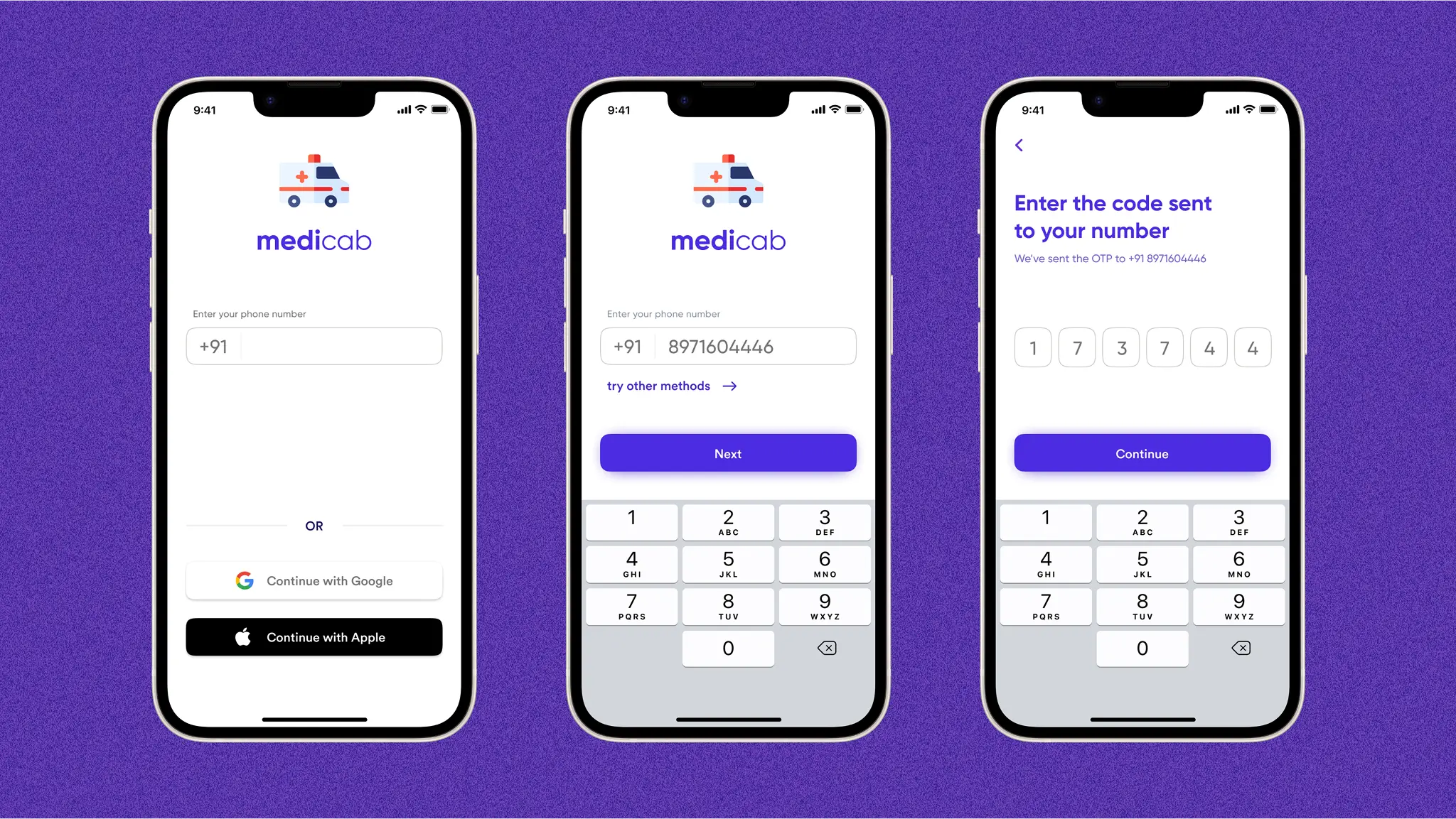 Designs for the onboarding flow