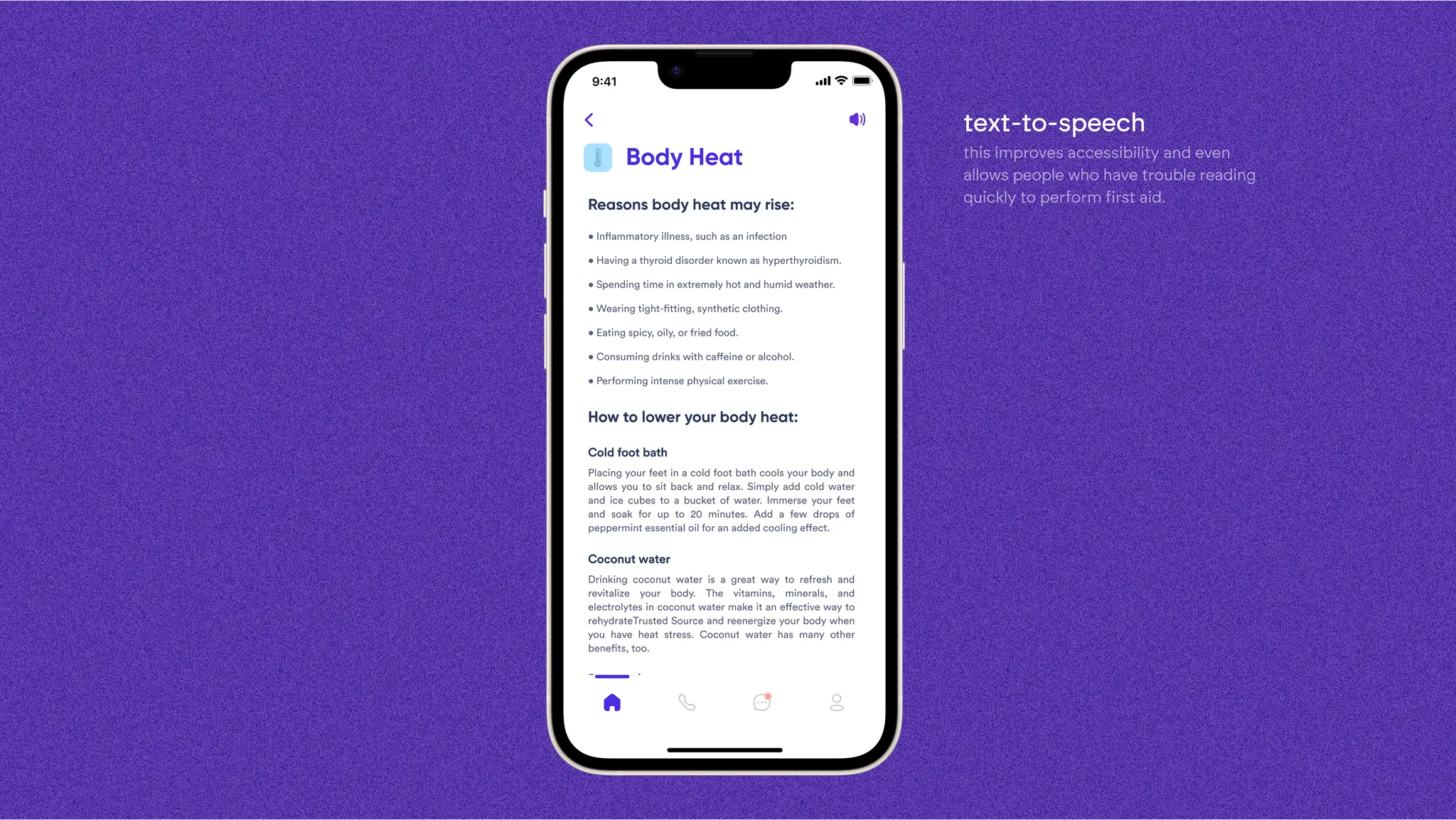 Information about an issue for first aid