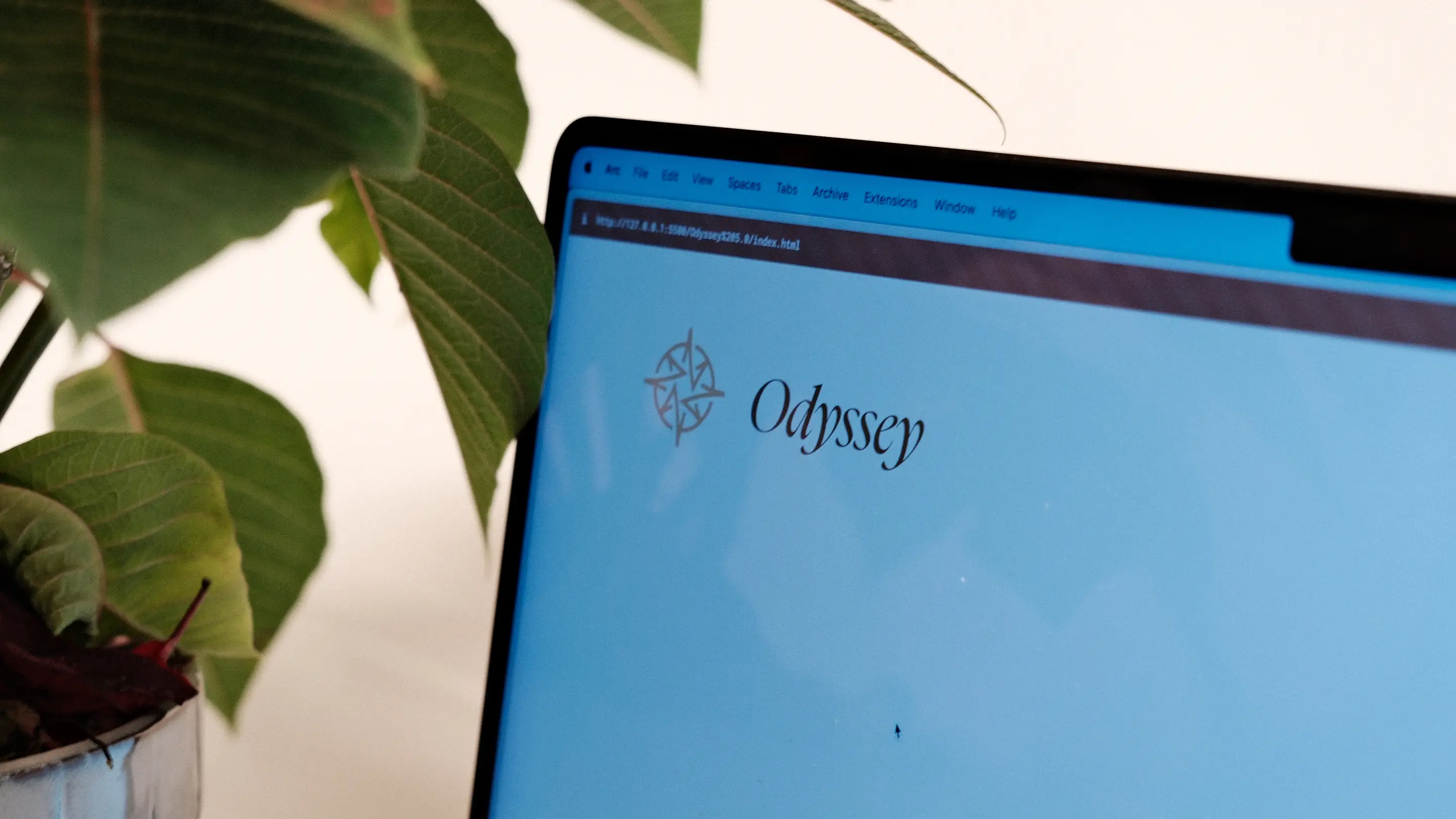 Photo of Odyssey AI chatbot on laptop screen