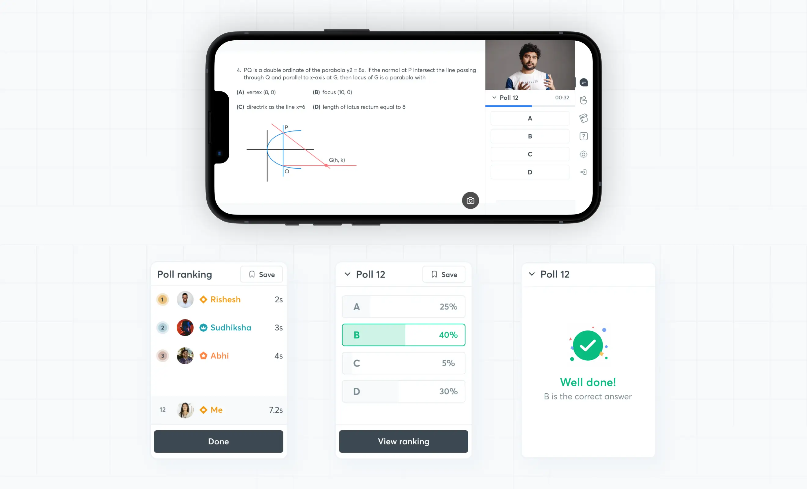 Mockup of the new polls for learners