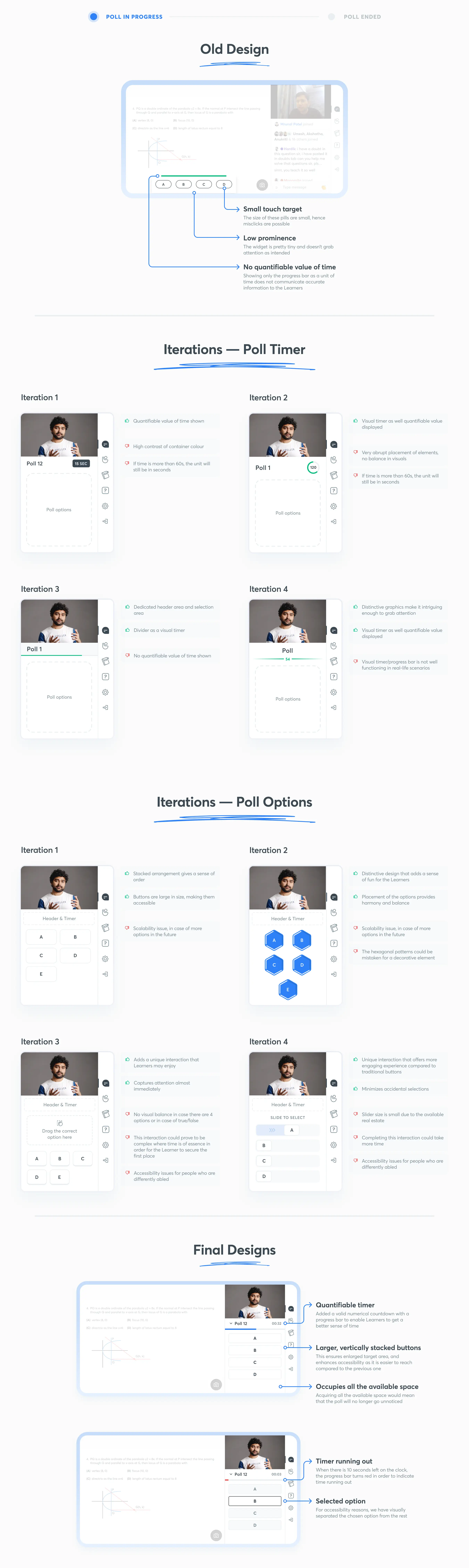 Designs for the poll in progress