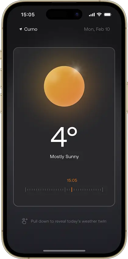 Mockup of the weathermate app