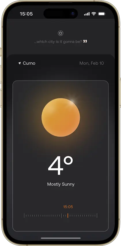 Mockup of the weathermate app